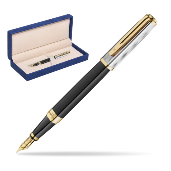 Waterman EXCEPTION REFLETS DE PARIS Fountain pen in suede box navy blue