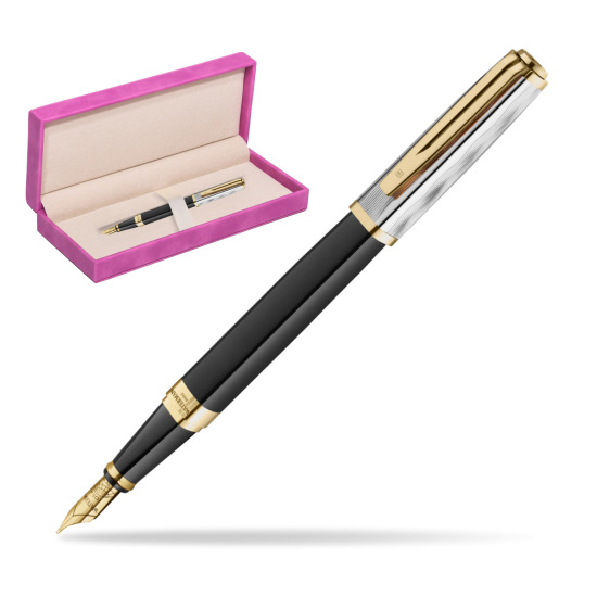 Waterman EXCEPTION REFLETS DE PARIS Fountain pen in suede box fuchsia