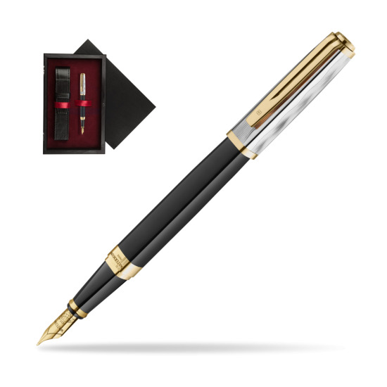 Waterman EXCEPTION REFLETS DE PARIS Fountain pen in single wooden box Black Single Maroon