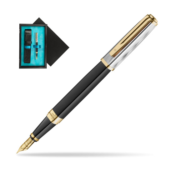 Waterman EXCEPTION REFLETS DE PARIS Fountain pen in single wooden box Black Single Turquoise