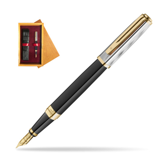 Waterman EXCEPTION REFLETS DE PARIS Fountain pen in single wooden box Honey Single Maroon