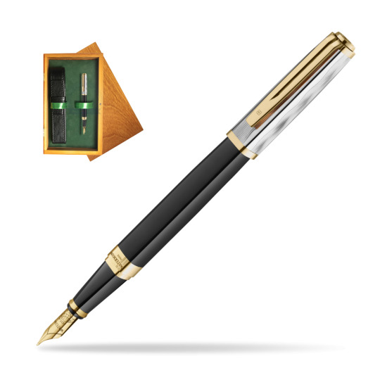 Waterman EXCEPTION REFLETS DE PARIS Fountain pen in single wooden box Honey Single Green