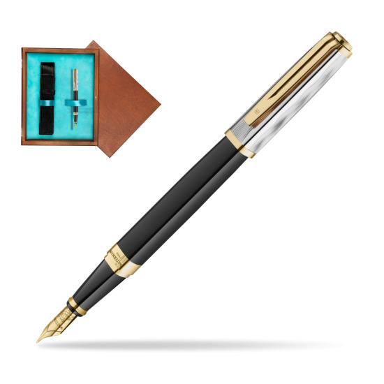Waterman EXCEPTION REFLETS DE PARIS Fountain pen in single wooden box Mahogany Single Turquoise 