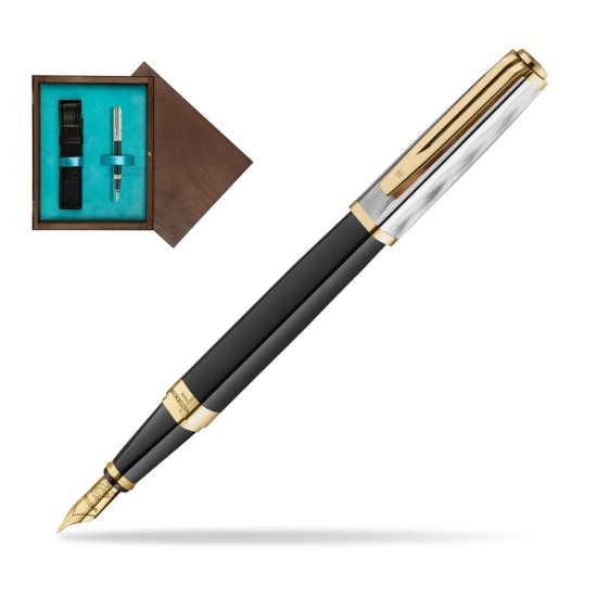 Waterman EXCEPTION REFLETS DE PARIS Fountain pen in single wooden box Wenge Single Turquoise 
