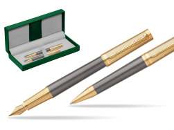 Parker Fountain pen + Ballpoint pen Ingenuity Pioneers GT - limited edition Gift Set in the green leather box