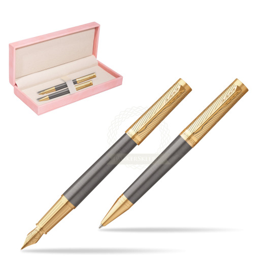 Parker Fountain pen + Ballpoint pen Ingenuity Pioneers GT - limited edition Gift Set in suede box pink