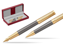 Parker Fountain pen + Ballpoint pen Ingenuity Pioneers GT - limited edition Gift Set in the red leather box