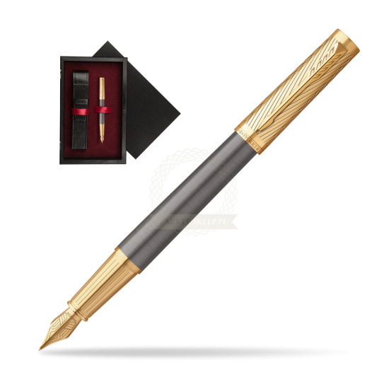 Parker Ingenuity Pioneers GT Fountain Pen - limited edition in single wooden box Black Single Maroon