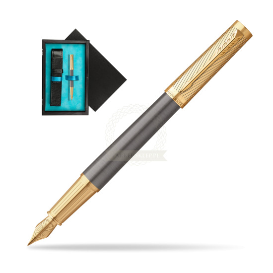 Parker Ingenuity Pioneers GT Fountain Pen - limited edition in single wooden box Black Single Turquoise