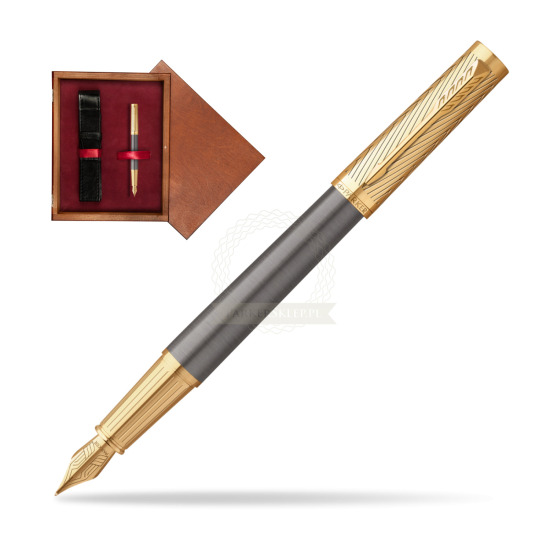 Parker Ingenuity Pioneers GT Fountain Pen - limited edition in single wooden box Mahogany Single Maroon