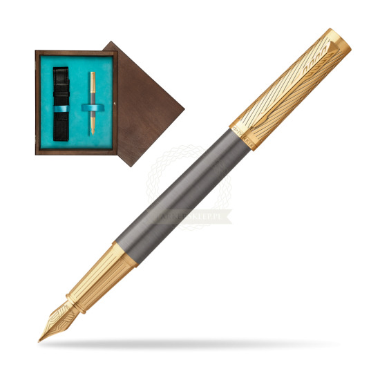 Parker Ingenuity Pioneers GT Fountain Pen - limited edition in single wooden box Wenge Single Turquoise 