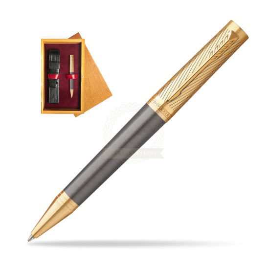 Parker Ingenuity Pioneers GT Ballpoint Pen - limited edition in single wooden box Honey Single Maroon