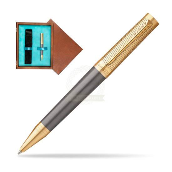 Parker Ingenuity Pioneers GT Ballpoint Pen - limited edition in single wooden box Mahogany Single Turquoise 