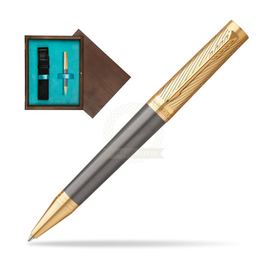 Parker Ingenuity Pioneers GT Ballpoint Pen - limited edition in single wooden box Wenge Single Turquoise 