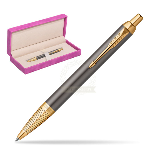 Parker IM Pioneers GT Ballpoint Pen - limited edition in suede box fuchsia