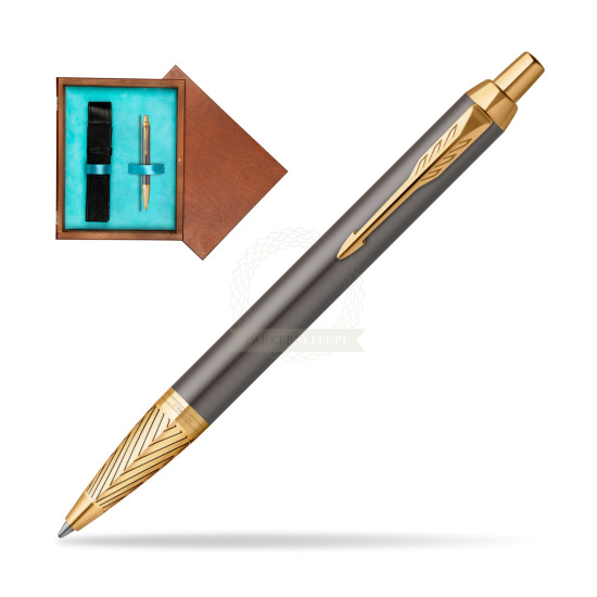 Parker IM Pioneers GT Ballpoint Pen - limited edition in single wooden box Mahogany Single Turquoise 