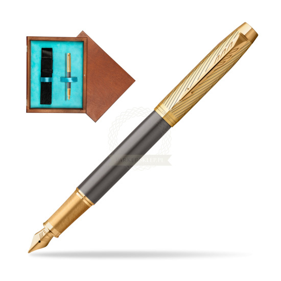 Parker IM Pioneers GT Fountain Pen - limited edition in single wooden box Mahogany Single Turquoise 