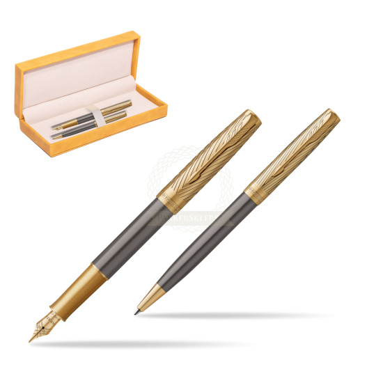 Fountain pen + Ballpoint pen Sonnet Pioneers GT - limited edition Gift Set in suede box yellow