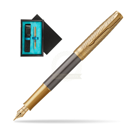 Parker Sonnet Pioneers GT Fountain pen - limited edition in single wooden box Black Single Turquoise