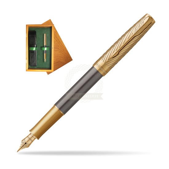 Parker Sonnet Pioneers GT Fountain pen - limited edition in single wooden box Honey Single Green