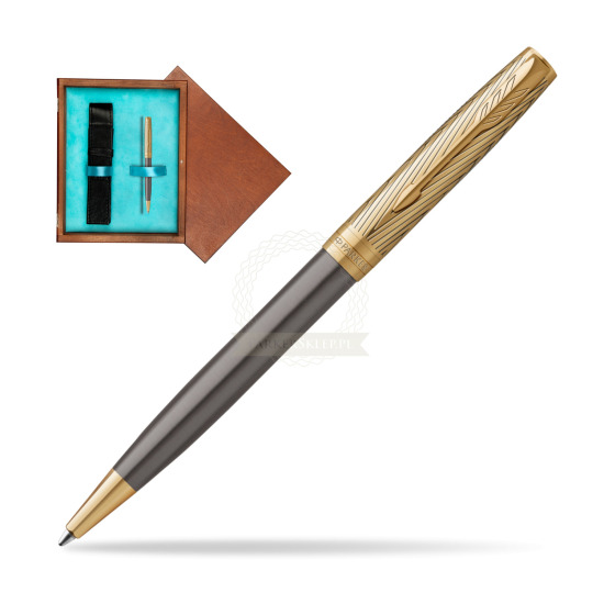 Parker Sonnet Pioneers GT Ballpoint Pen - limited edition in single wooden box Mahogany Single Turquoise 