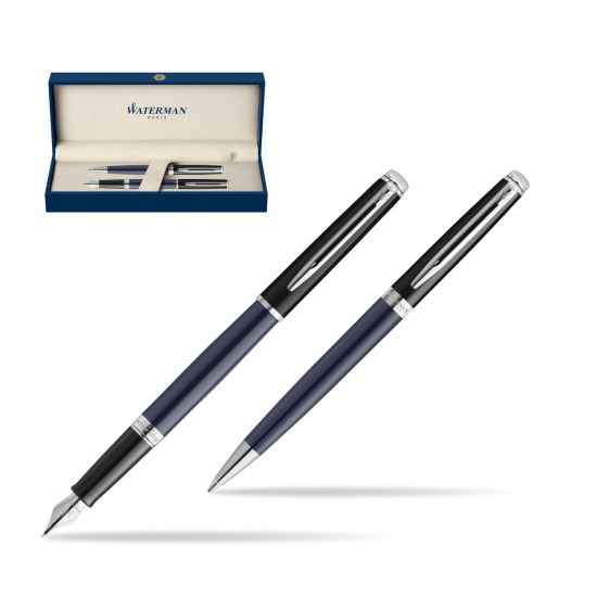 Waterman set Fountain pen + Ballpoint pen HÉMISPHÈRE COLOR-BLOCK BLACK-BLUE