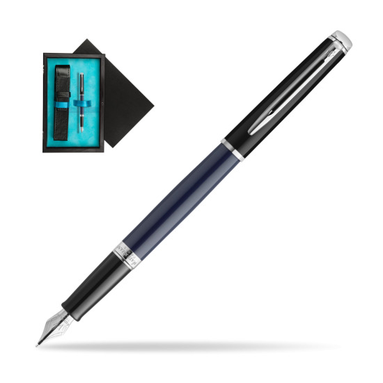 Waterman HÉMISPHÈRE COLOR-BLOCK BLACK-BLUE Fountain Pen in single wooden box Black Single Turquoise