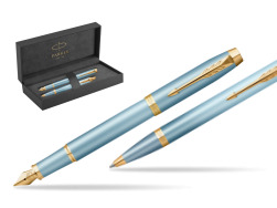 Parker IM RITUALS TURQUOISE GREEN GT Penna Stilografica +  Penna a Sfera Set regalo in original Parker Prestige box