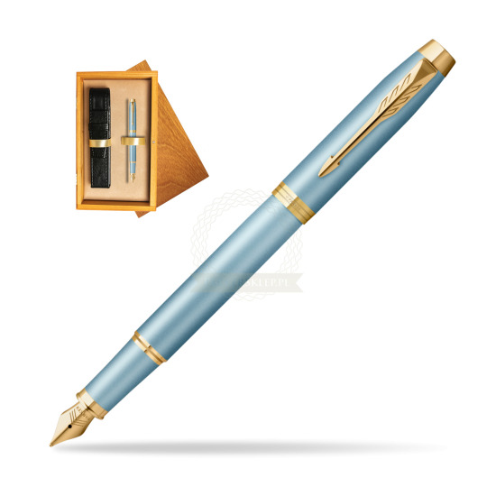 Parker IM RITUALS TURQUOISE GREEN Fountain Pen in single wooden box Honey Single Ecru