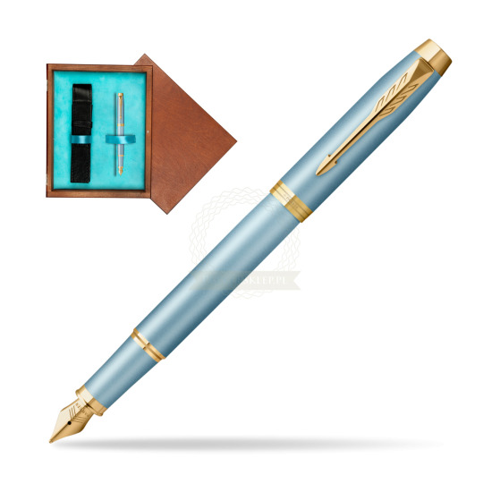 Parker IM RITUALS TURQUOISE GREEN Fountain Pen in single wooden box Mahogany Single Turquoise 