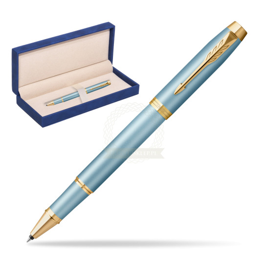Parker IM RITUALS TURQUOISE GREEN Rollerball Pen in suede box navy blue