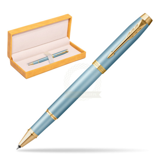 Parker IM RITUALS TURQUOISE GREEN Rollerball Pen in suede box yellow