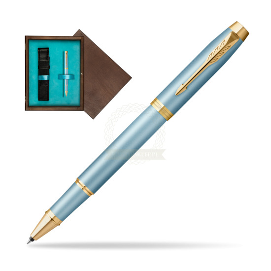 Parker IM RITUALS TURQUOISE GREEN Rollerball Pen in single wooden box Wenge Single Turquoise 