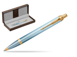 Parker IM RITUALS TURQUOISE GREEN Ballpoint Pen in the brown leather box