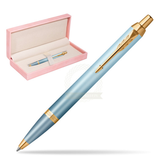 Parker IM RITUALS TURQUOISE GREEN Ballpoint Pen in suede box pink