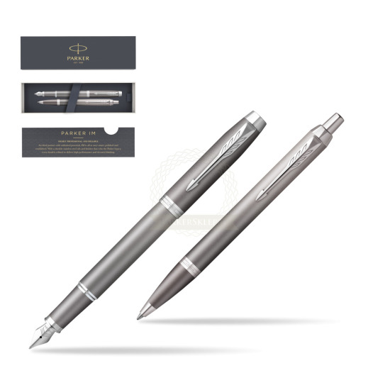 Parker IM RITUALS GREY Penna Stilografica +  Penna a Sfera Set regalo