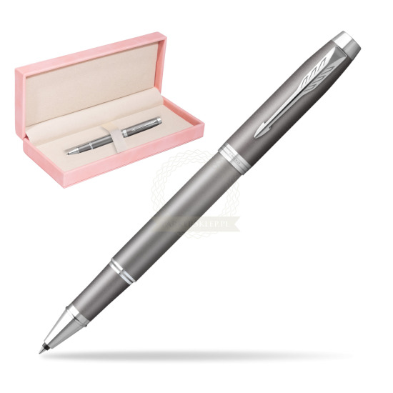 Parker IM RITUALS GREY Rollerball Pen in suede box pink