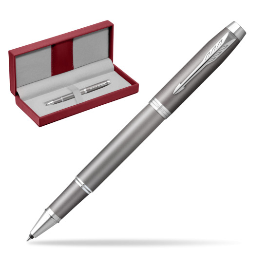 Parker IM RITUALS GREY Rollerball Pen in the red leather box