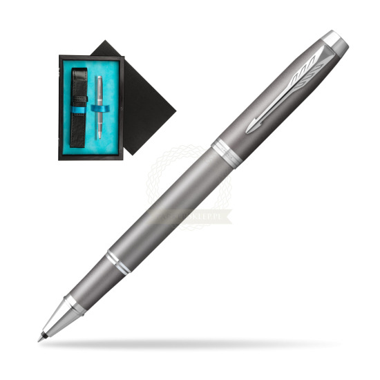 Parker IM RITUALS GREY Rollerball Pen in single wooden box Black Single Turquoise