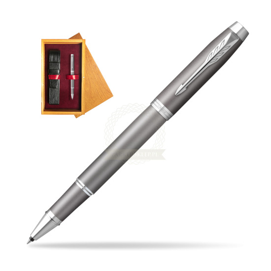 Parker IM RITUALS GREY Rollerball Pen in single wooden box Honey Single Maroon