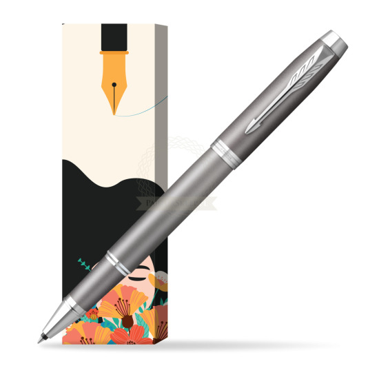 Parker IM RITUALS GREY Rollerball Pen in cover Poppy
