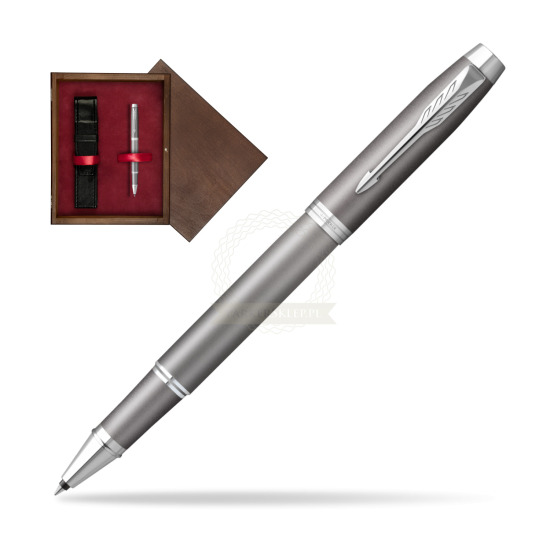 Parker IM RITUALS GREY Rollerball Pen in single wooden box Wenge Single Maroon