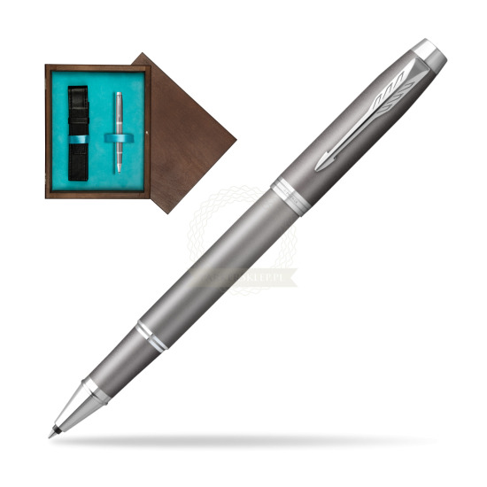 Parker IM RITUALS GREY Rollerball Pen in single wooden box Wenge Single Turquoise 
