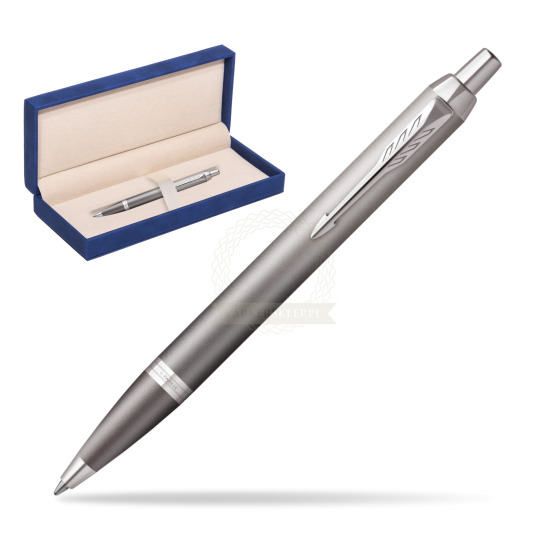 Parker IM RITUALS GREY Ballpoint Pen in suede box navy blue
