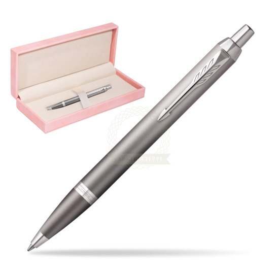 Parker IM RITUALS GREY Ballpoint Pen in suede box pink