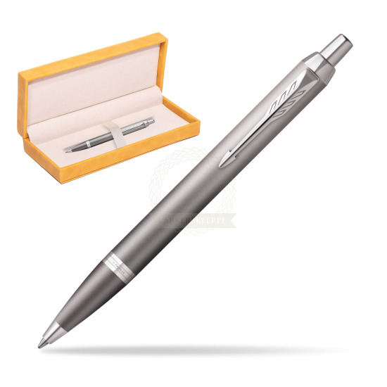 Parker IM RITUALS GREY Ballpoint Pen in suede box yellow