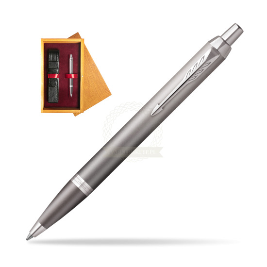 Parker IM RITUALS GREY Ballpoint Pen in single wooden box Honey Single Maroon