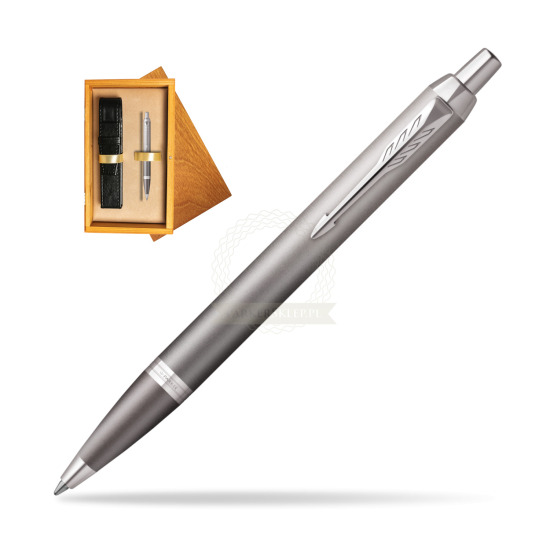 Parker IM RITUALS GREY Ballpoint Pen in single wooden box Honey Single Ecru