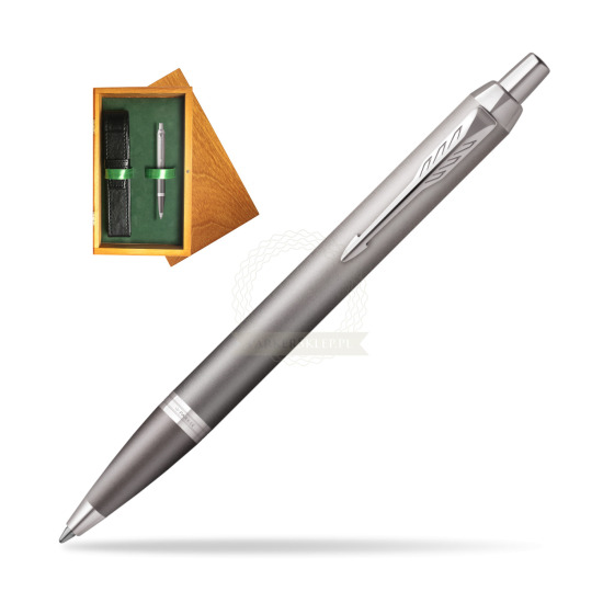 Parker IM RITUALS GREY Ballpoint Pen in single wooden box Honey Single Green