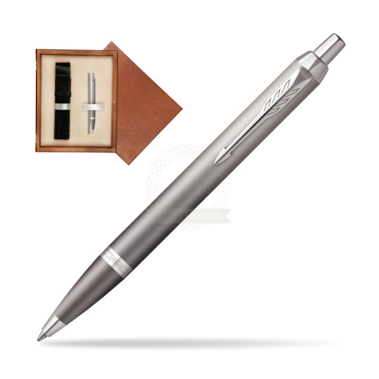Parker IM RITUALS GREY Ballpoint Pen in single wooden box Mahogany Single Ecru